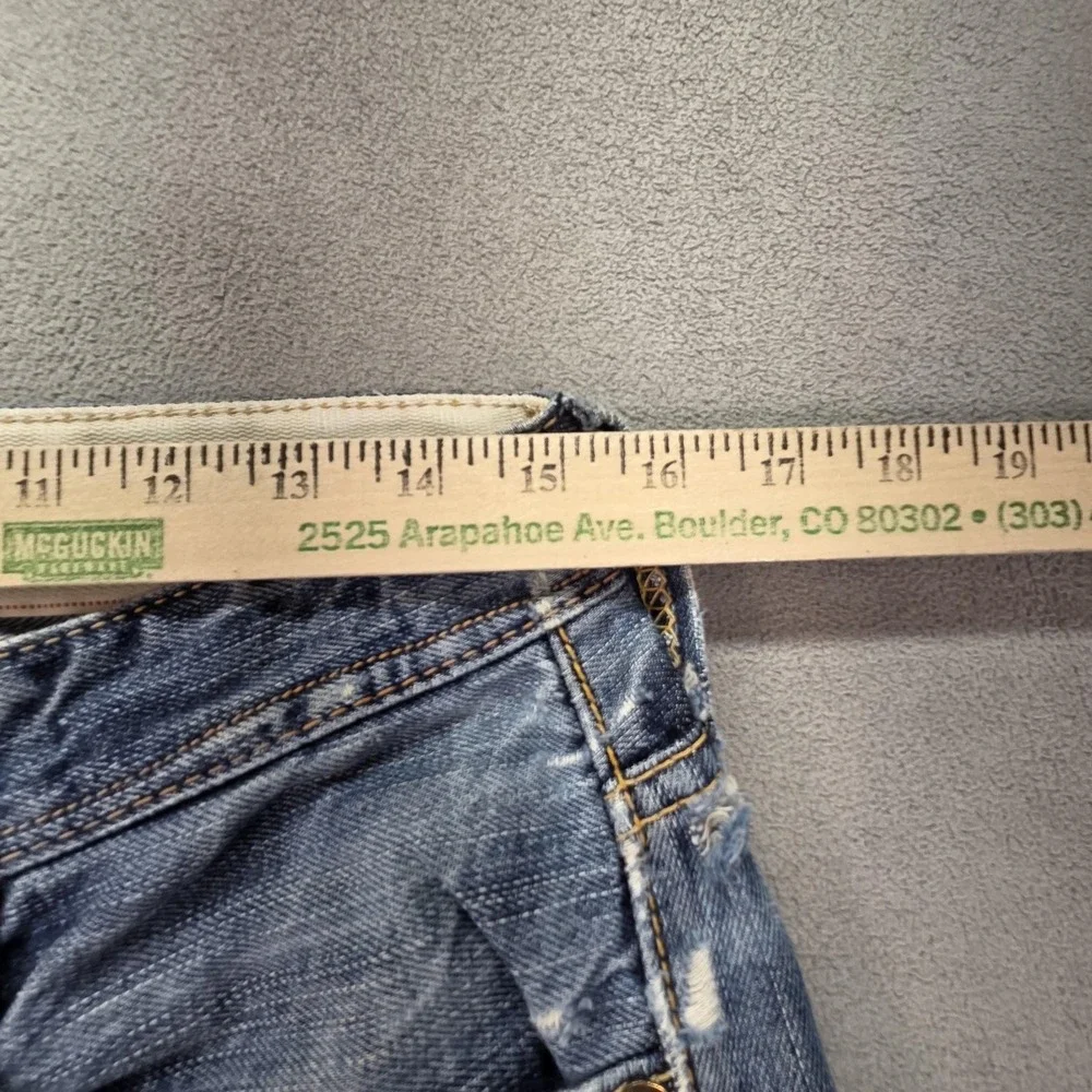 Levis 501 Jeans Mens Selvedge Blue Straight Whiskers Altered Hem‎ Fits 30x29